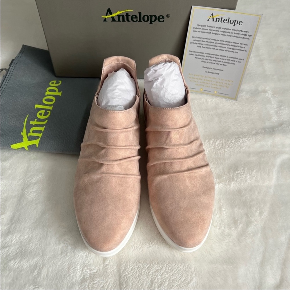 Antelope ruched suede slip on sneakers